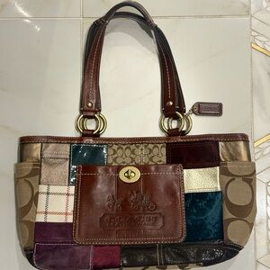 Coach Holiday Patchwork Gallery Tote
